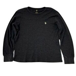 US Polo Assn Mens Long Sleeve Thermal Sleepwear Shirt Size L‎ Dark Gray